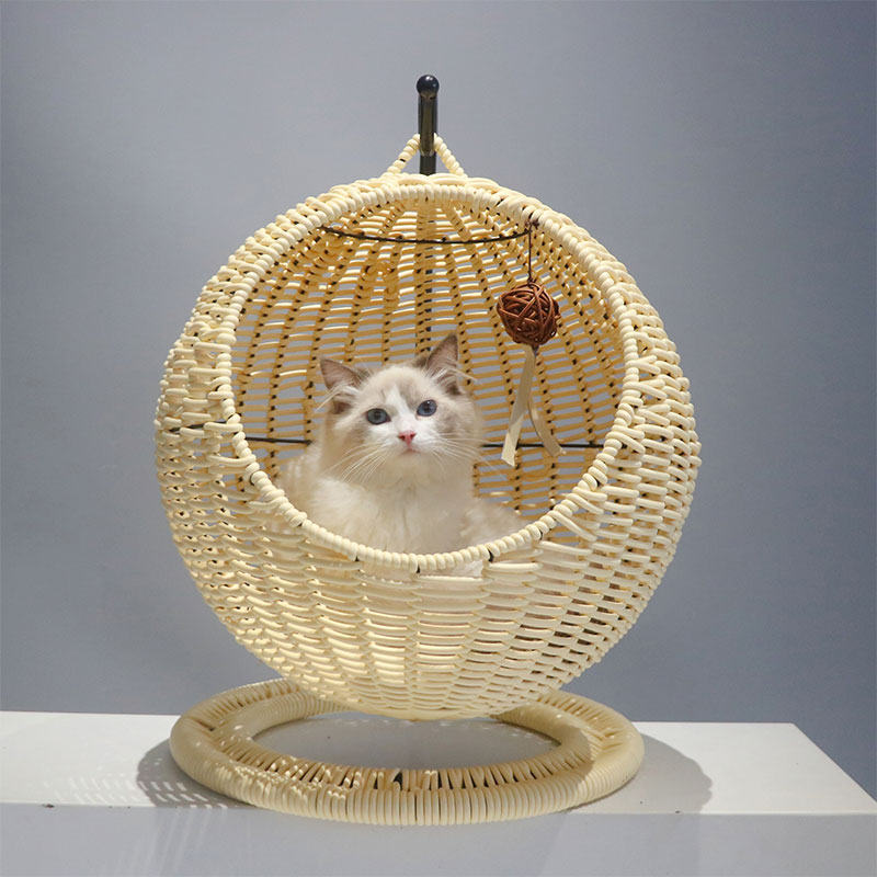 KFX-9185853 Large Rattan Cat Nest Hanging Basket for All Seasons
