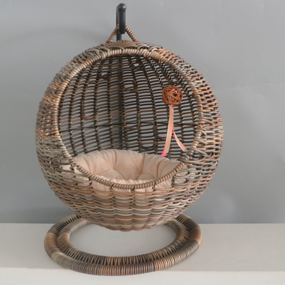 KFX-9185853 Large Rattan Cat Nest Hanging Basket for All Seasons