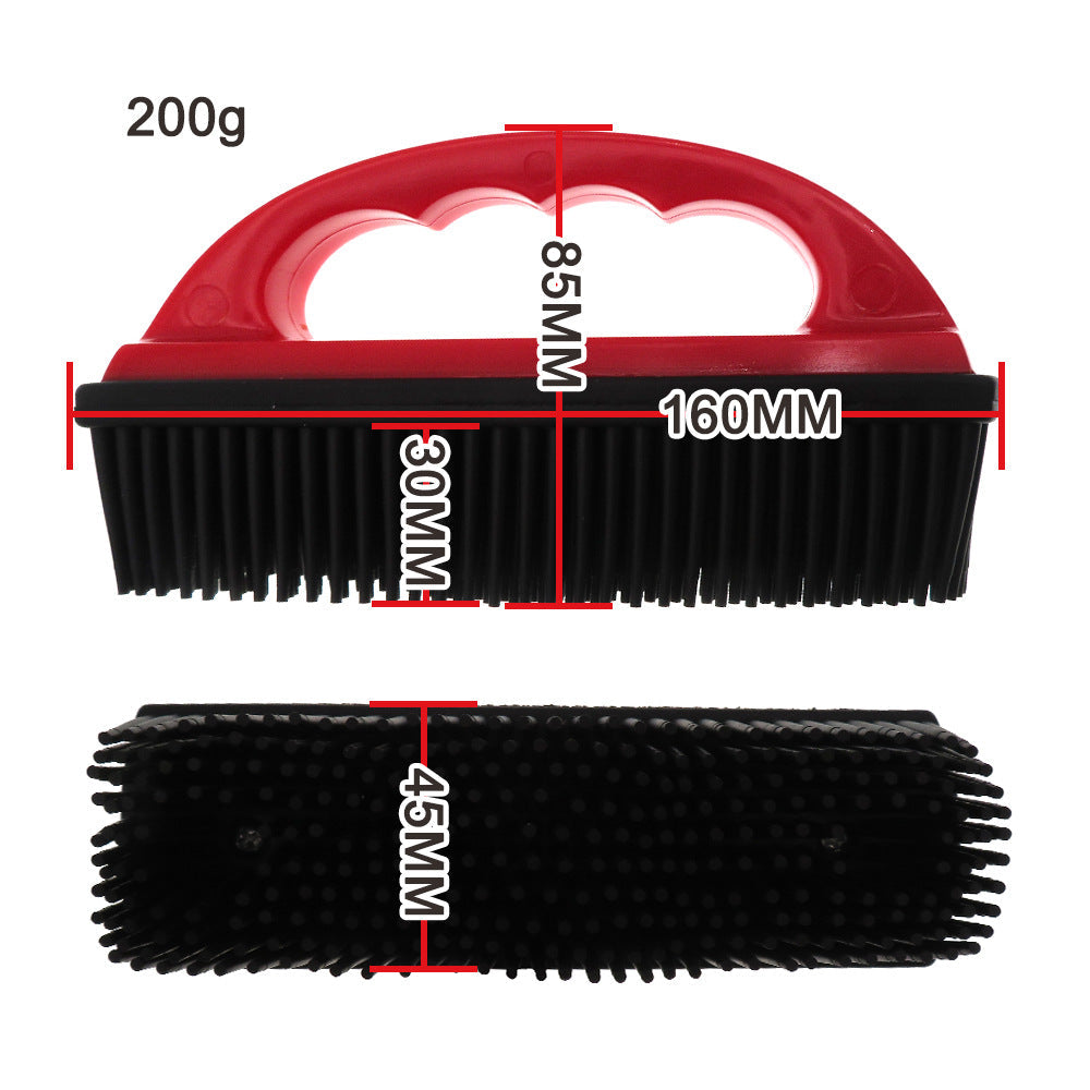 KFX-9187389 Red Pet Hair Removal and Massage Brush for Bathing and Carpet Cleaning
