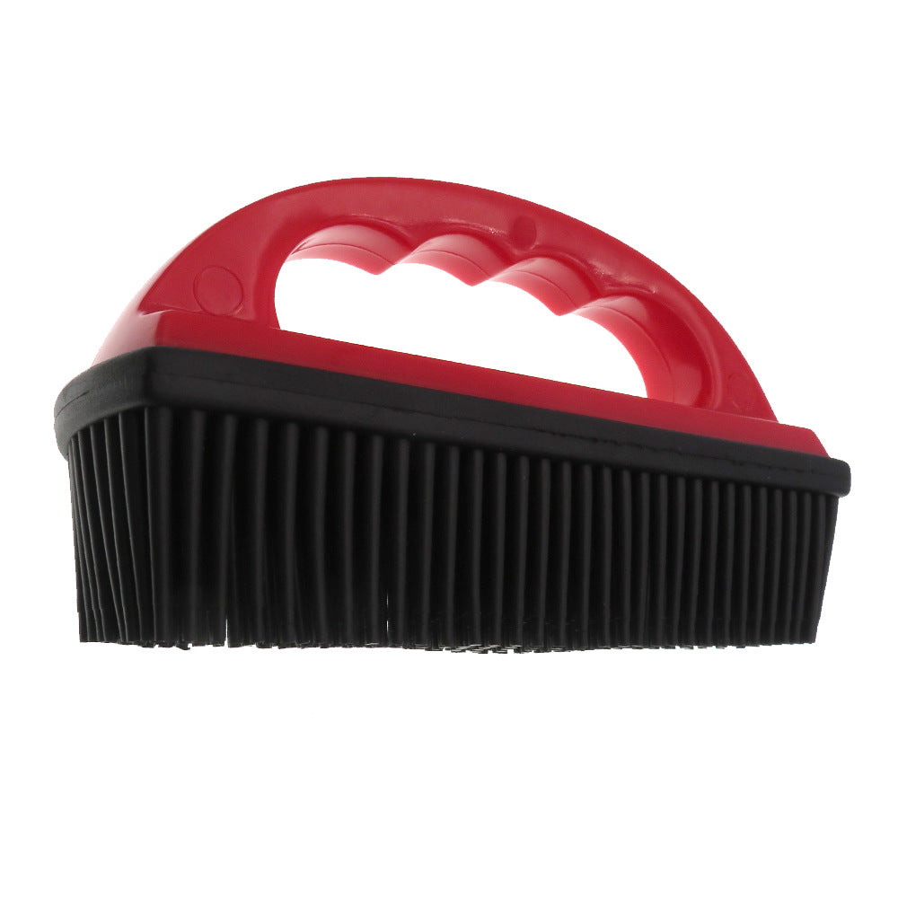 KFX-9187389 Red Pet Hair Removal and Massage Brush for Bathing and Carpet Cleaning