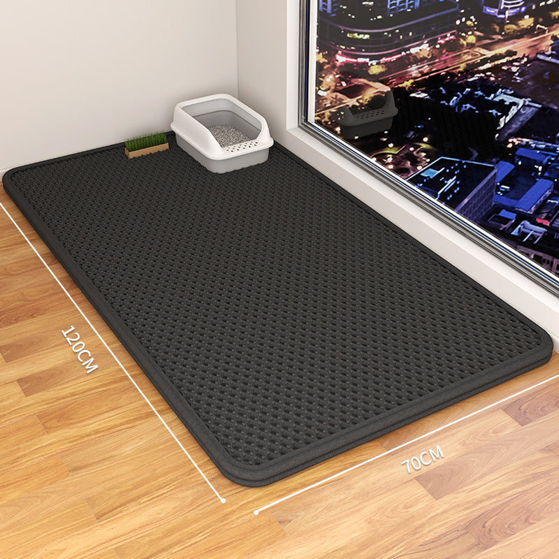 KFX-9189053 Double-Layer Waterproof Cat Litter Mat with Urine Trap and Non-Slip Design for Easy Cleaning
