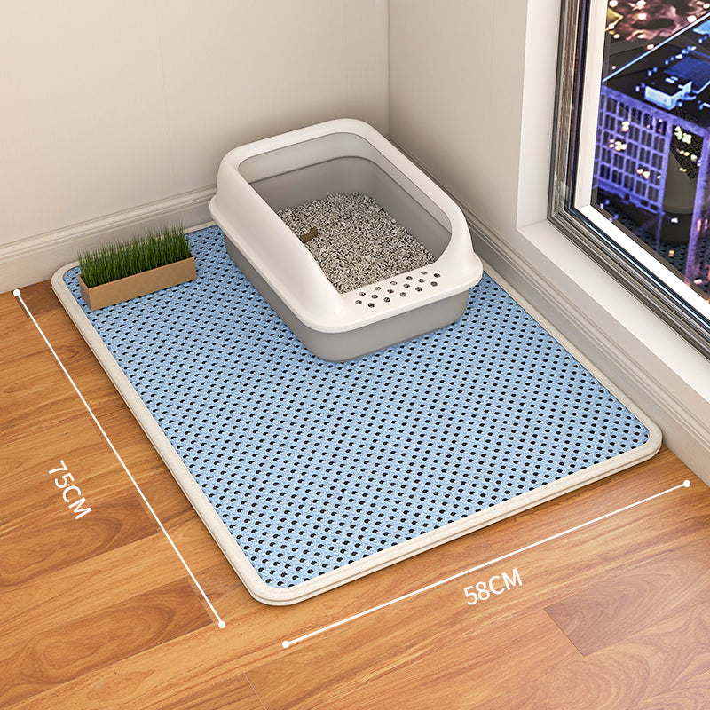 KFX-9189053 Double-Layer Waterproof Cat Litter Mat with Urine Trap and Non-Slip Design for Easy Cleaning