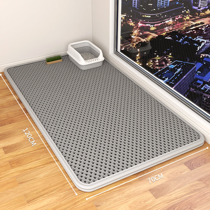 KFX-9189053 Double-Layer Waterproof Cat Litter Mat with Urine Trap and Non-Slip Design for Easy Cleaning