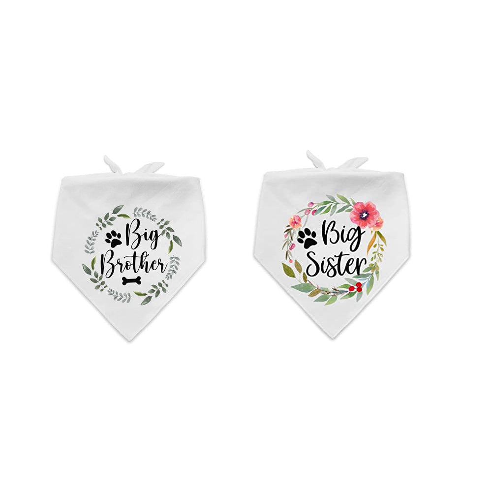 KFX-9189181 Pet Dog Wedding Triangle Scarf - Letters Pattern, Casual Style, Autumn Use, 42x42x62 cm