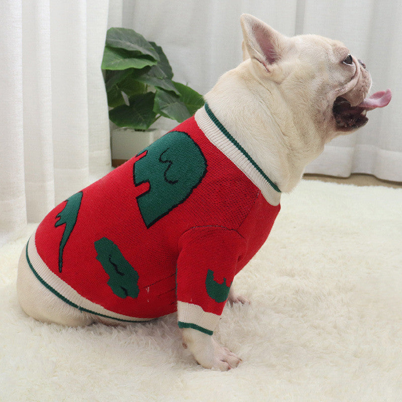 KFX-9189565 Elephant Red Wool Sweater for Short Fat Dogs - Sizes S to XL