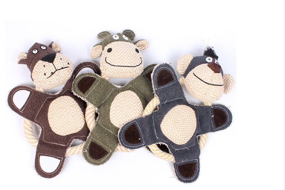 KFX-9191229 Squeaky Plush Dog Toy for Small to Large Dogs - Funny Chew Elephant, Pig, Bear