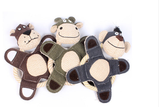 KFX-9191229 Squeaky Plush Dog Toy for Small to Large Dogs - Funny Chew Elephant, Pig, Bear