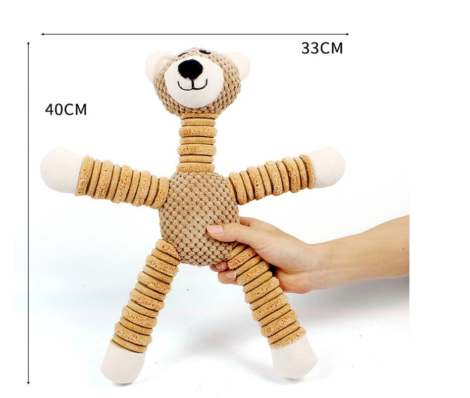 KFX-9191229 Squeaky Plush Dog Toy for Small to Large Dogs - Funny Chew Elephant, Pig, Bear