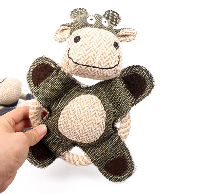 KFX-9191229 Squeaky Plush Dog Toy for Small to Large Dogs - Funny Chew Elephant, Pig, Bear