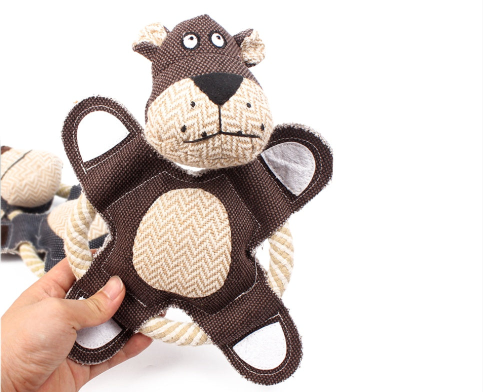 KFX-9191229 Squeaky Plush Dog Toy for Small to Large Dogs - Funny Chew Elephant, Pig, Bear