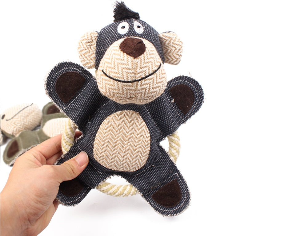 KFX-9191229 Squeaky Plush Dog Toy for Small to Large Dogs - Funny Chew Elephant, Pig, Bear
