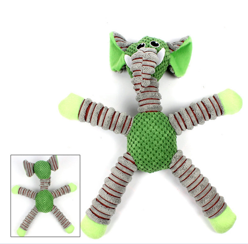 KFX-9191229 Squeaky Plush Dog Toy for Small to Large Dogs - Funny Chew Elephant, Pig, Bear