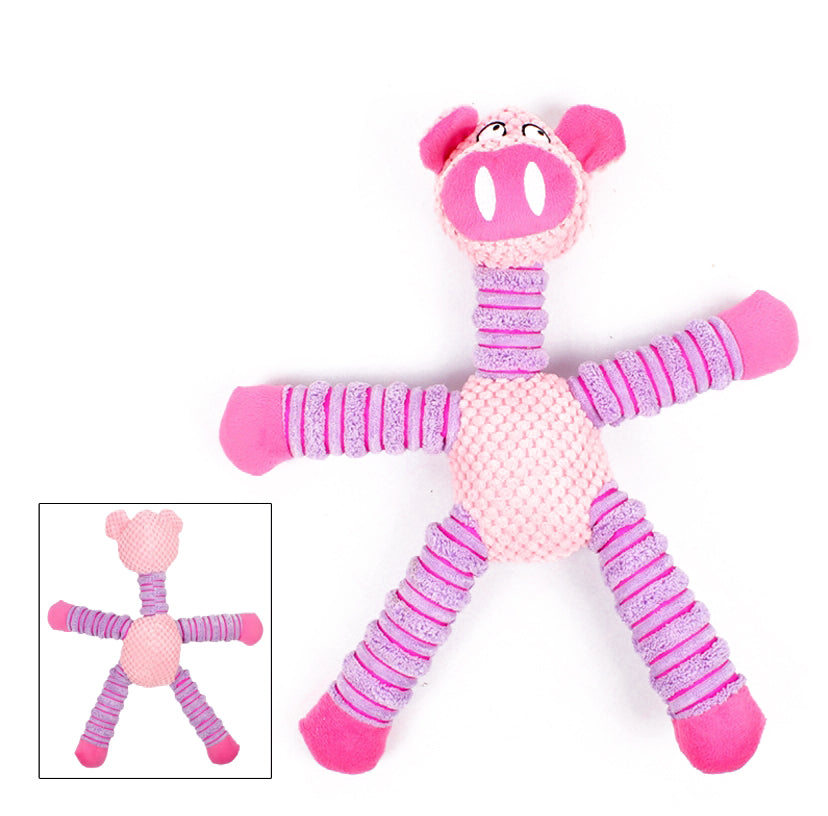 KFX-9191229 Squeaky Plush Dog Toy for Small to Large Dogs - Funny Chew Elephant, Pig, Bear