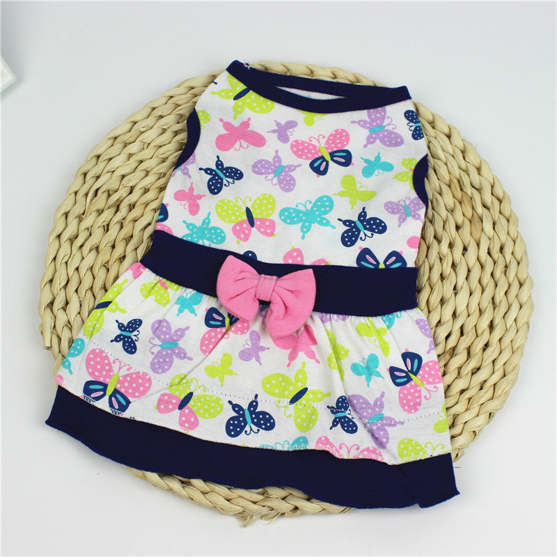 KFX-9192125 Pink Floral Print Swing Dress for Dogs