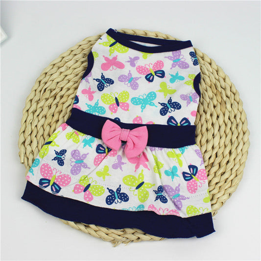 KFX-9192125 Pink Floral Print Swing Dress for Dogs