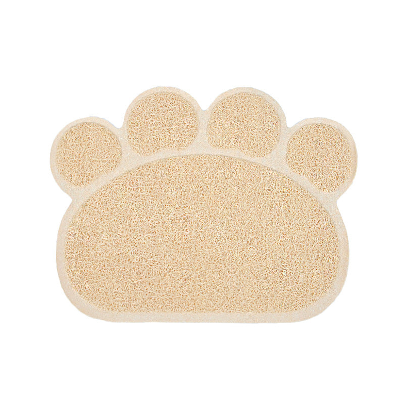 KFX-9193405 PVC Waterproof Pet Bowl Mat with Paw Print Design - 30x40cm Cat Litter Pad
