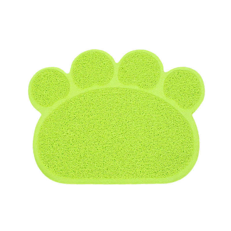 KFX-9193405 PVC Waterproof Pet Bowl Mat with Paw Print Design - 30x40cm Cat Litter Pad