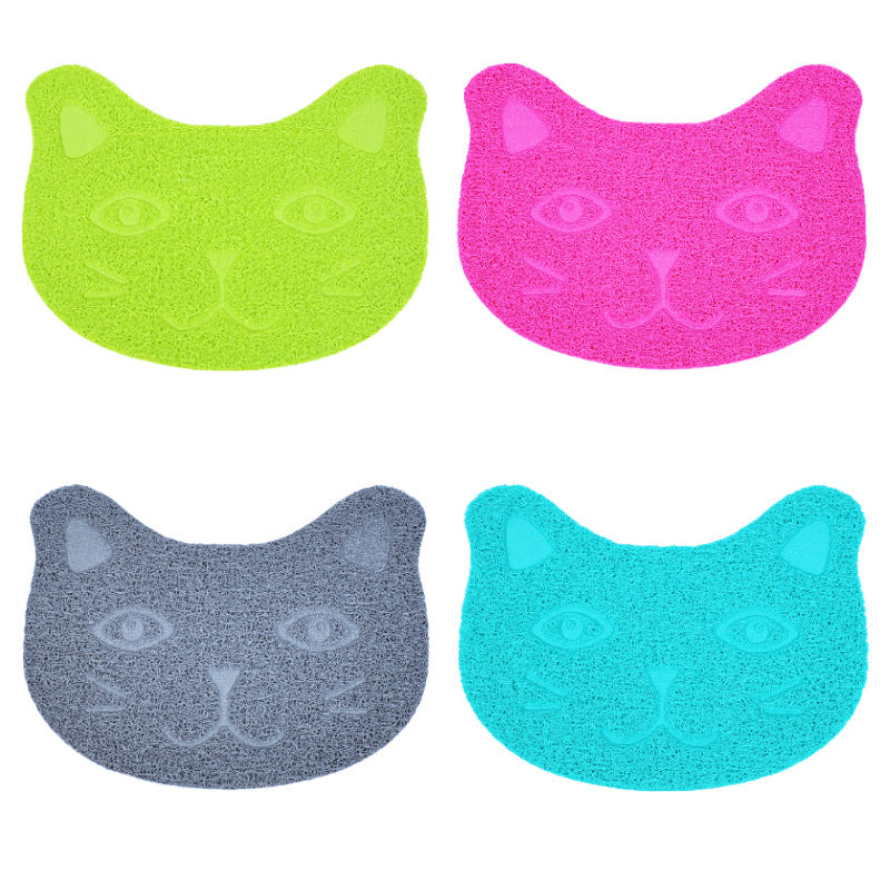 KFX-9193405 PVC Waterproof Pet Bowl Mat with Paw Print Design - 30x40cm Cat Litter Pad