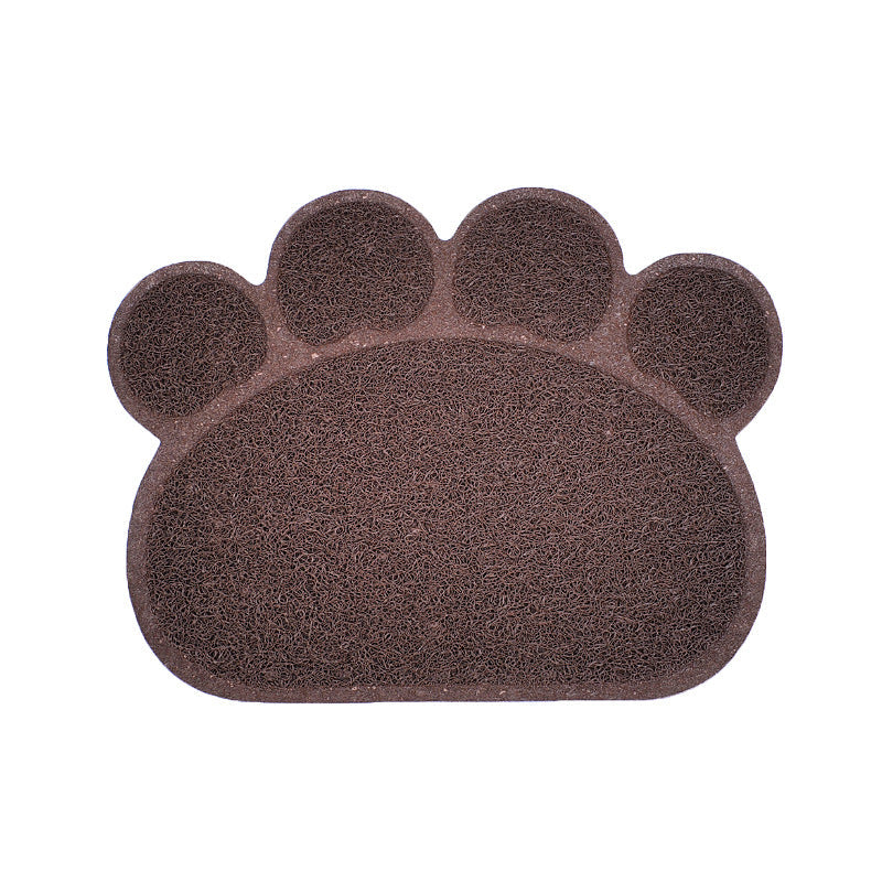 KFX-9193405 PVC Waterproof Pet Bowl Mat with Paw Print Design - 30x40cm Cat Litter Pad