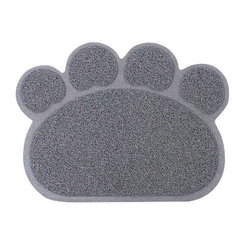 KFX-9193405 PVC Waterproof Pet Bowl Mat with Paw Print Design - 30x40cm Cat Litter Pad