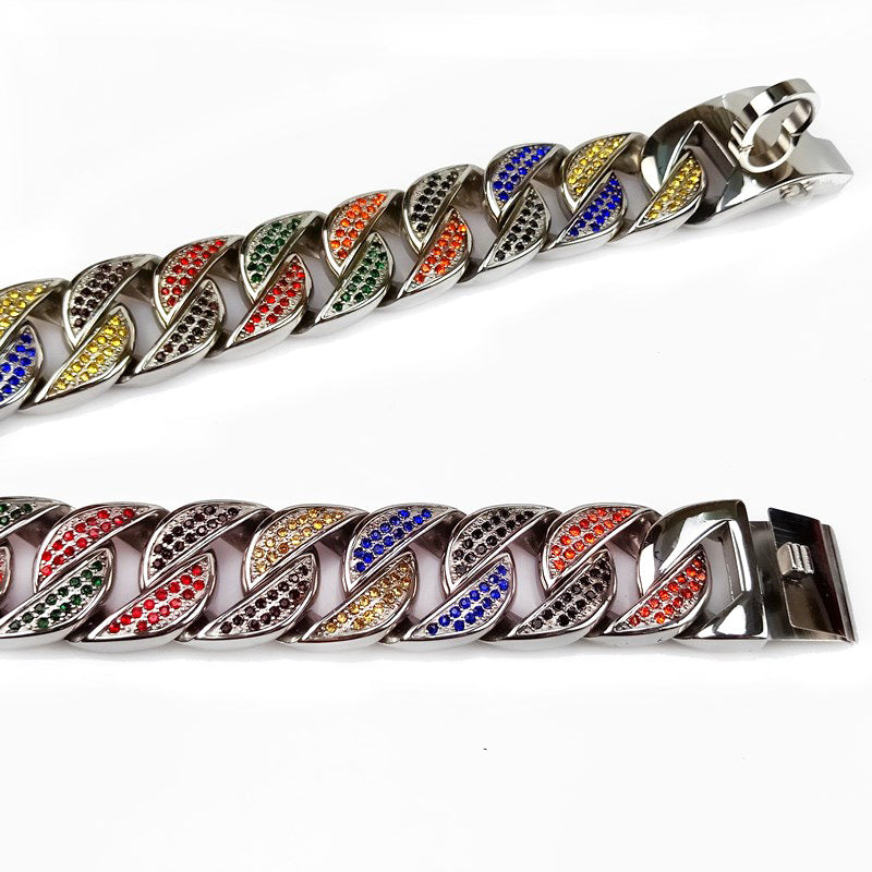 KFX-9193533 Stainless Steel 304 Dog Collar with Metal Chain - Available in Various Sizes
