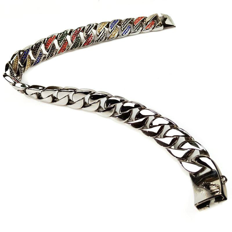 KFX-9193533 Stainless Steel 304 Dog Collar with Metal Chain - Available in Various Sizes