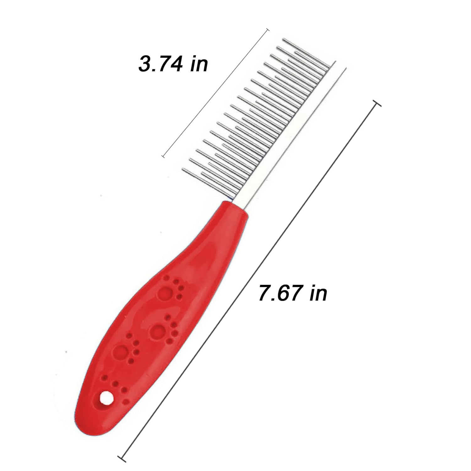 KFX-9194813 2-in-1 Pet Grooming Comb for Dogs and Cats with Short and Long Teeth - Dematting Tool for Long Hair