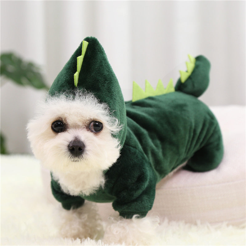 KFX-9195709 Coral Fleece Dinosaur Pet Clothes for Dogs in Various Sizes