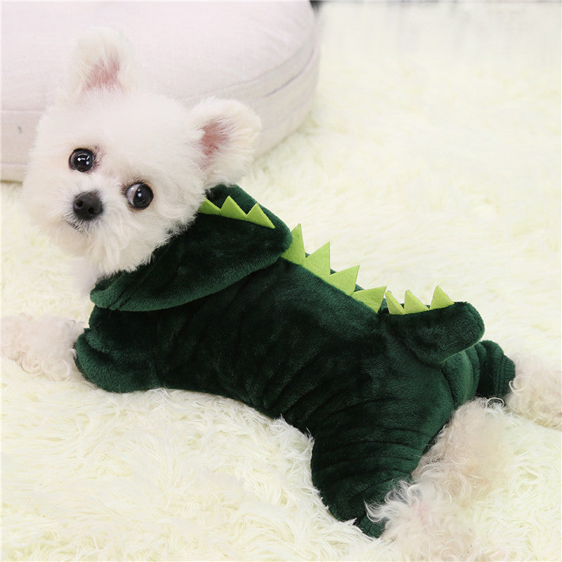 KFX-9195709 Coral Fleece Dinosaur Pet Clothes for Dogs in Various Sizes