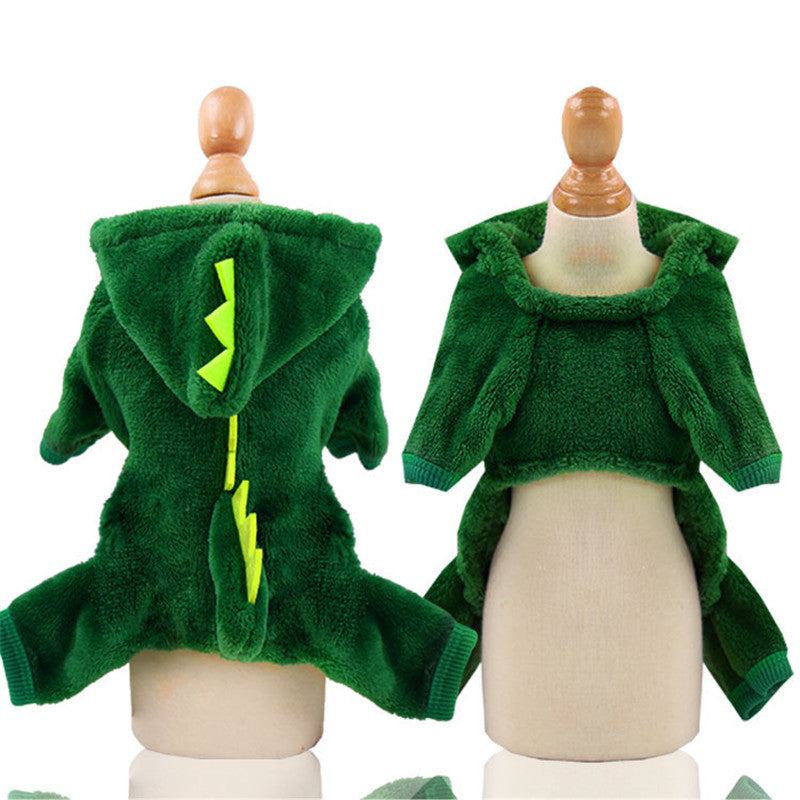 KFX-9195709 Coral Fleece Dinosaur Pet Clothes for Dogs in Various Sizes