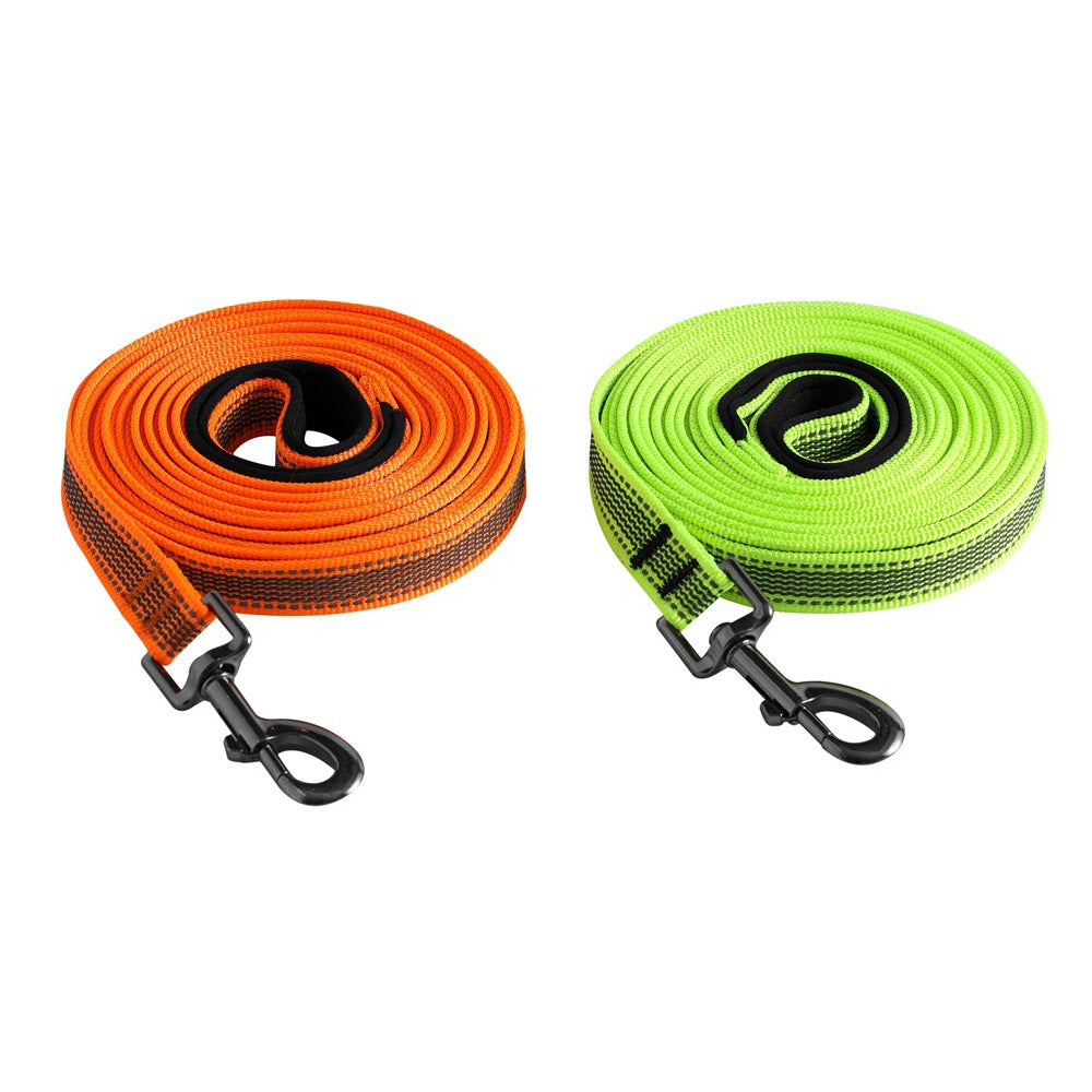 KFX-9197117 Reflective Nylon Pet Traction Rope with Non-Slip Handle, Multiple Lengths Available