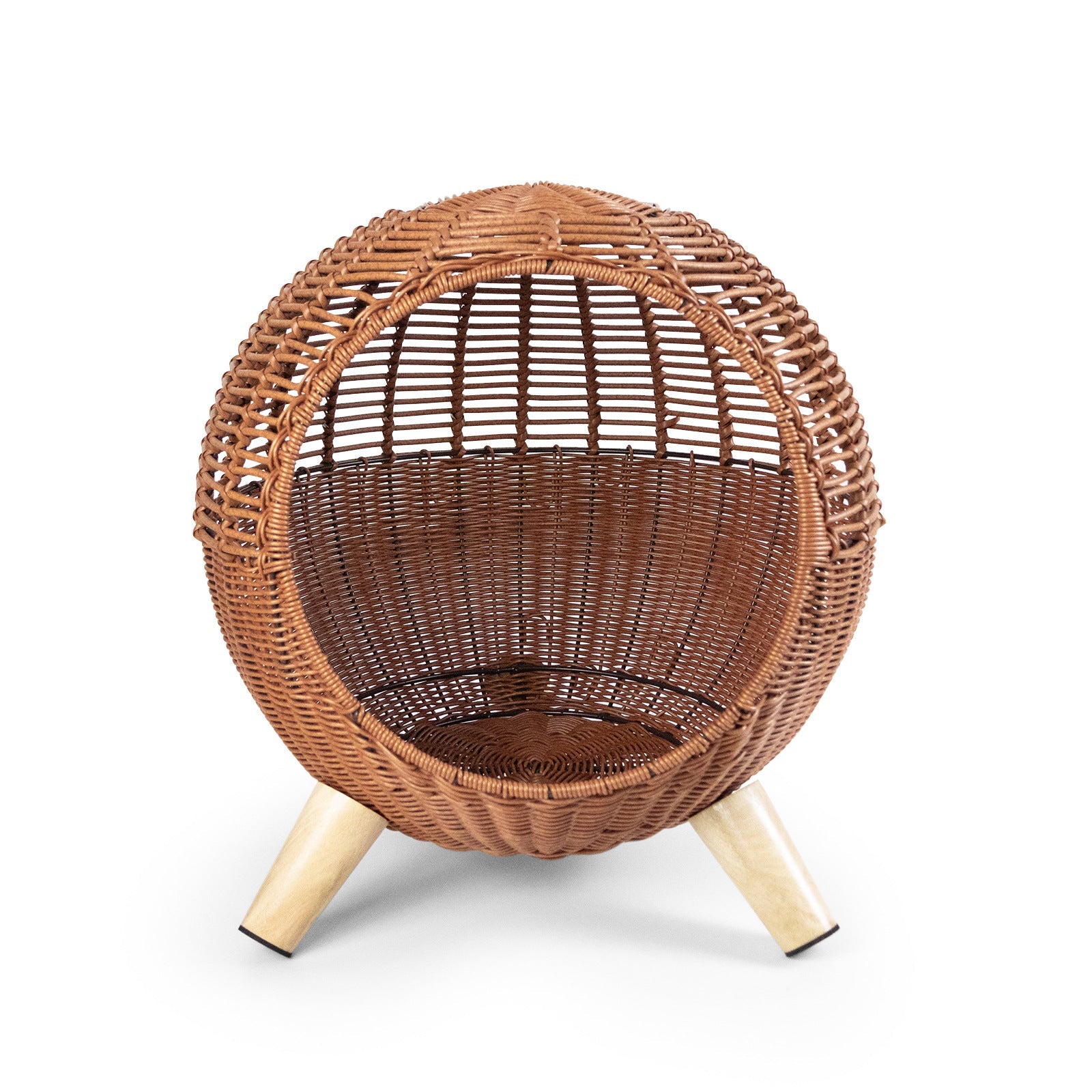 KFX-9197373 Breathable Rattan Woven Round Pet Bed with Steel Frame for Cats up to 7.5 kg