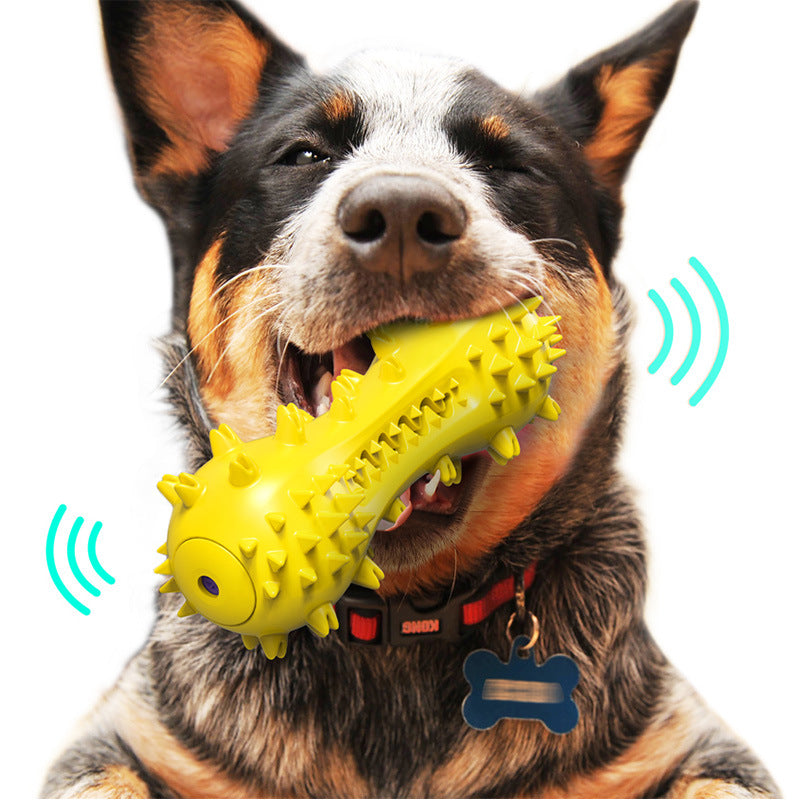 KFX-9198141 Talking Dog Toothbrush Toy - Interactive Dental Chew for Dogs in Blue, Green, Yellow