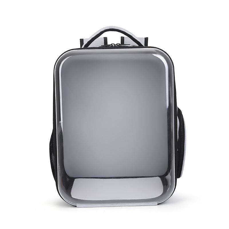 KFX-9199549 Portable Transparent Cat and Dog Backpack - Large Capacity, Breathable Design, PVC Material, Available in Black, Gray, Blue, Pink