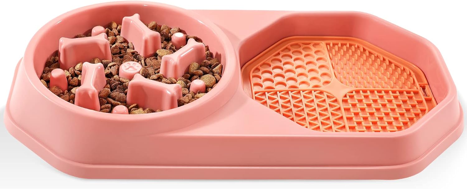 KFX-9200573 Interactive Slow Feeder Dog Bowl for Healthy Eating, Anti-Gulping Design to Prevent Choking and Bloat