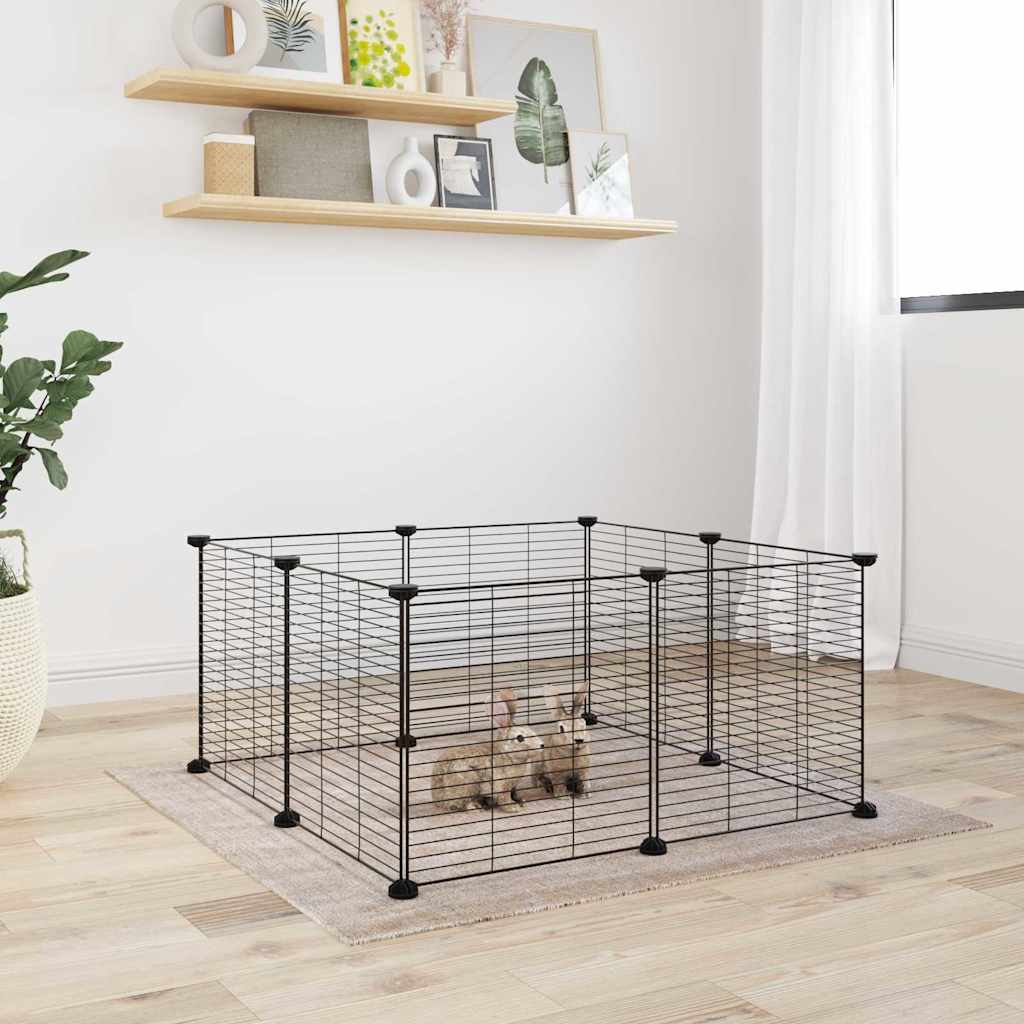 KFX-9204669 8-Panel and 12-Panel Powder-Coated Steel Pet Cage with Door for Training and Play