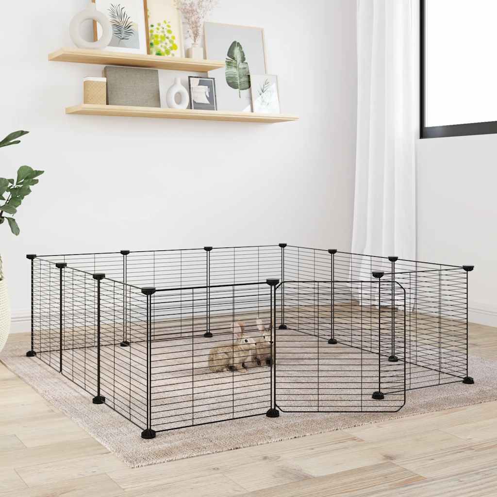 KFX-9204669 8-Panel and 12-Panel Powder-Coated Steel Pet Cage with Door for Training and Play