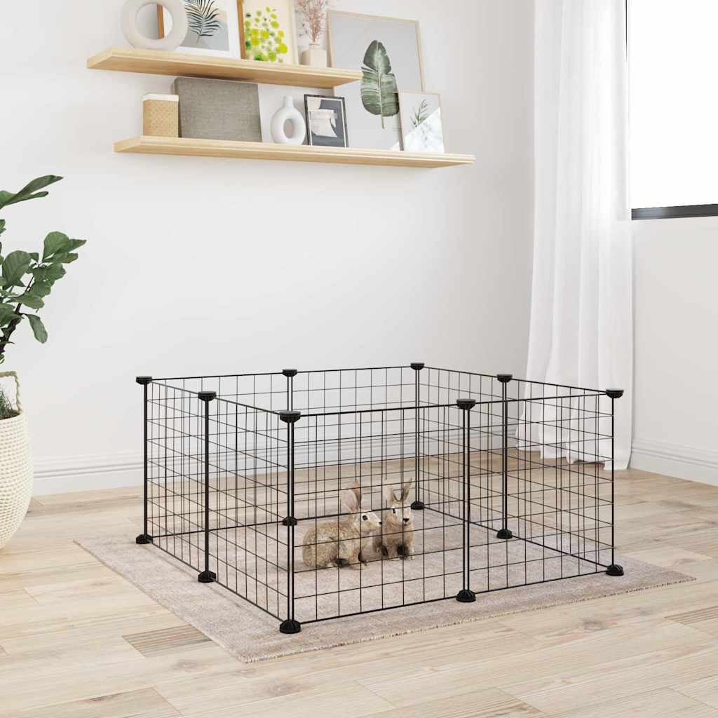 KFX-9204669 8-Panel and 12-Panel Powder-Coated Steel Pet Cage with Door for Training and Play