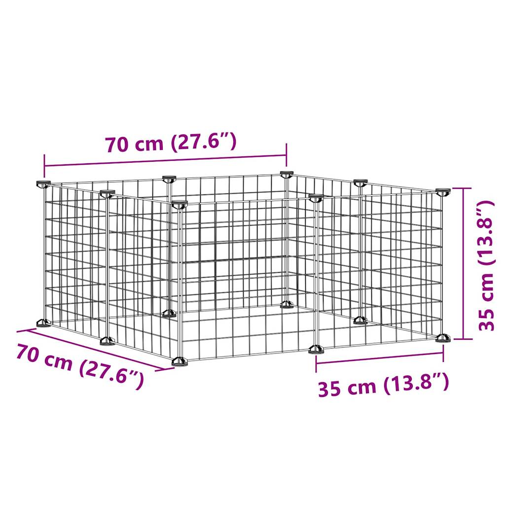 KFX-9204669 8-Panel and 12-Panel Powder-Coated Steel Pet Cage with Door for Training and Play