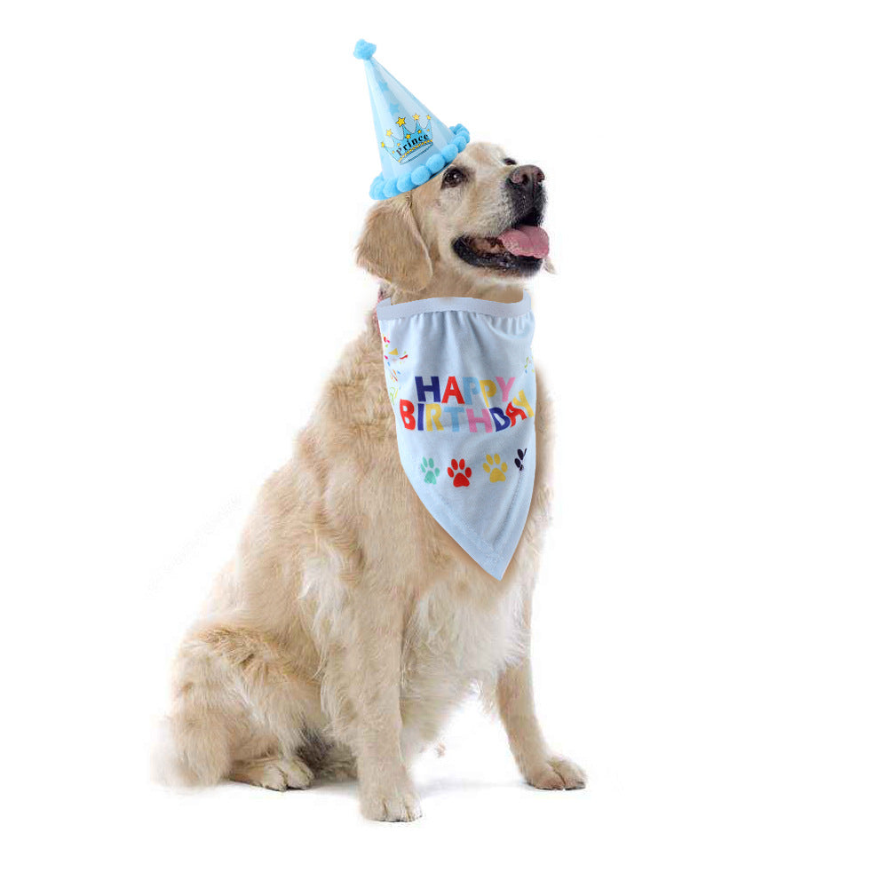 KFX-9207229 Dog Birthday Party Hat - Fun Cloth Hat with Paper Crown for Pets