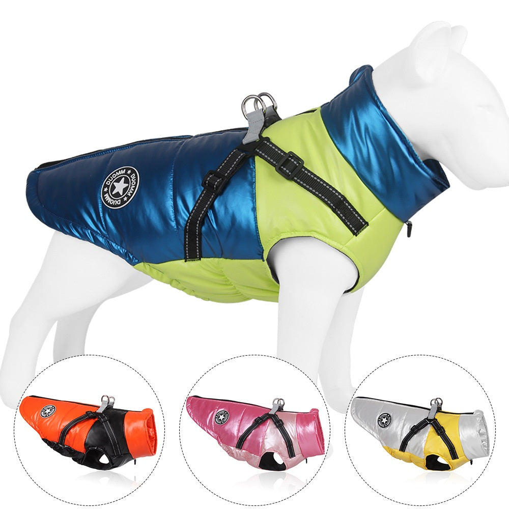 KFX-9207485 Windproof and Warm Reflective Webbing Cotton Coat for Big Dogs