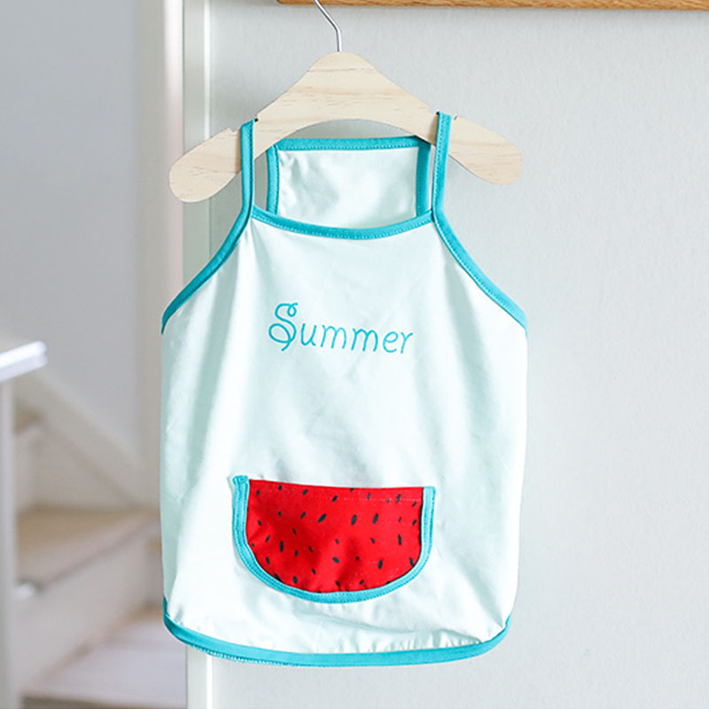 KFX-9209405 Light Blue Cartoon Cotton Vest for Pets – Breathable Clothing for Cats and Dogs