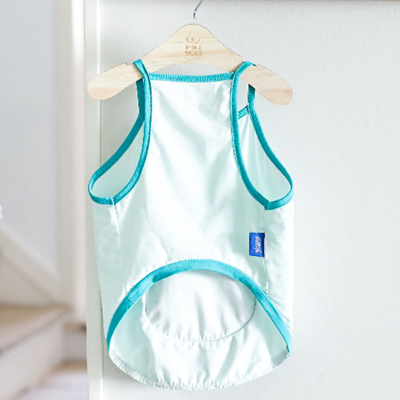 KFX-9209405 Light Blue Cartoon Cotton Vest for Pets – Breathable Clothing for Cats and Dogs