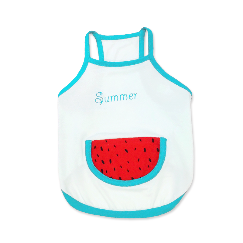 KFX-9209405 Light Blue Cartoon Cotton Vest for Pets – Breathable Clothing for Cats and Dogs