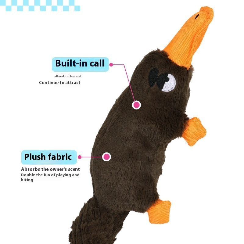 KFX-9210429 Platypus Plush Dog Toy with Sound Simulation