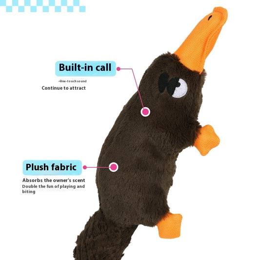 KFX-9210429 Platypus Plush Dog Toy with Sound Simulation