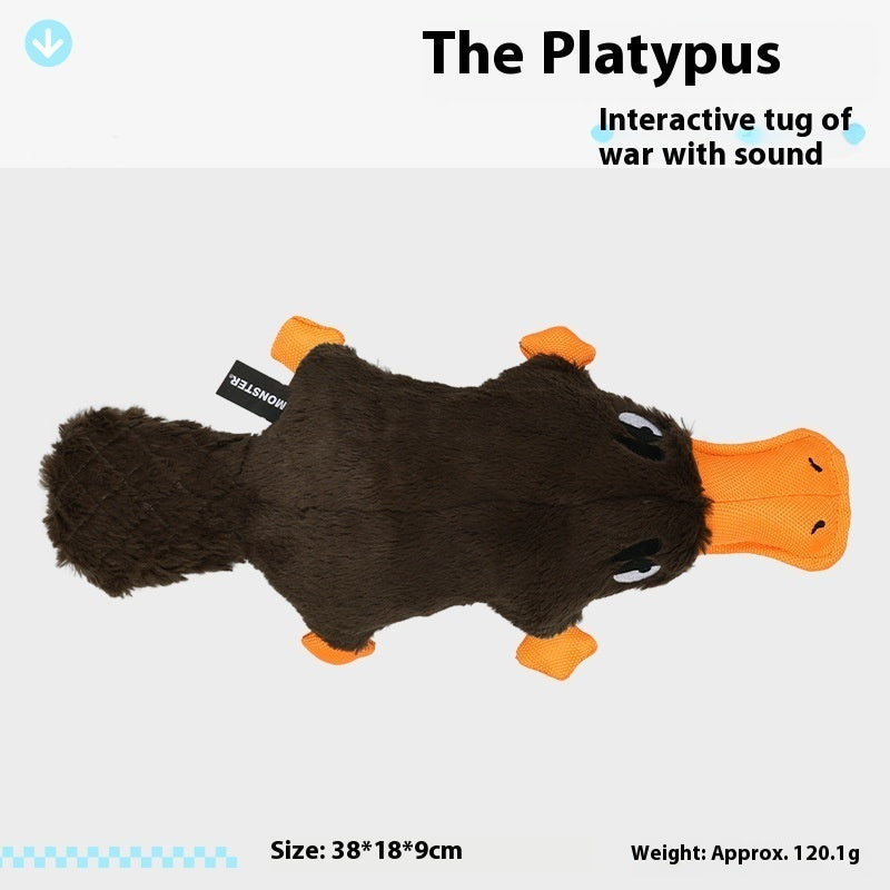 KFX-9210429 Platypus Plush Dog Toy with Sound Simulation