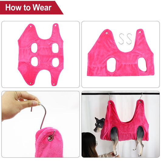 KFX-9210685 Soft Cloth Pet Grooming Tool for Cats and Dogs - Available in Pink, Blue, Grey, Sizes S, M, L