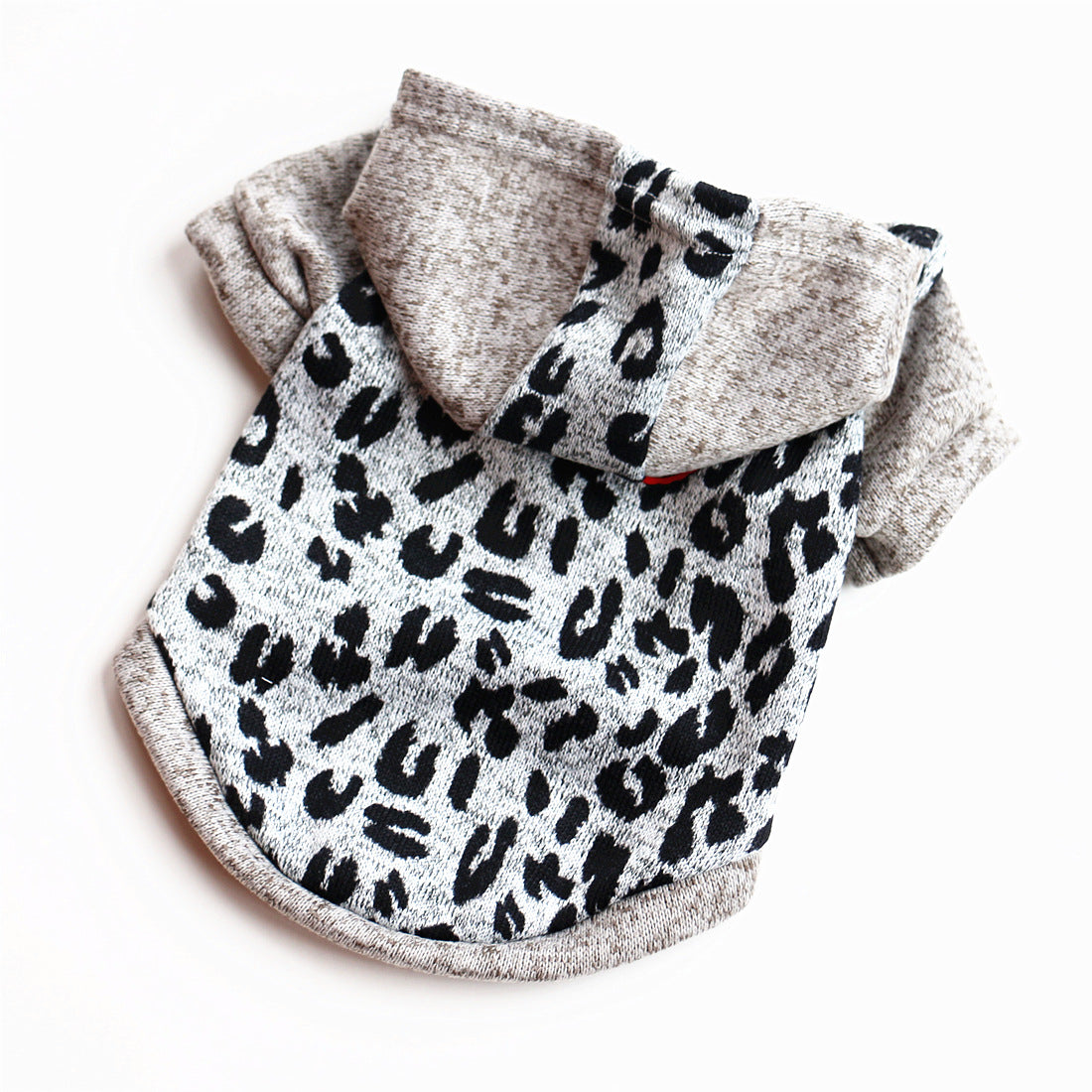 KFX-9213885 Cozy Fleece Dog Sweater in Leopard Print and Curved Designs