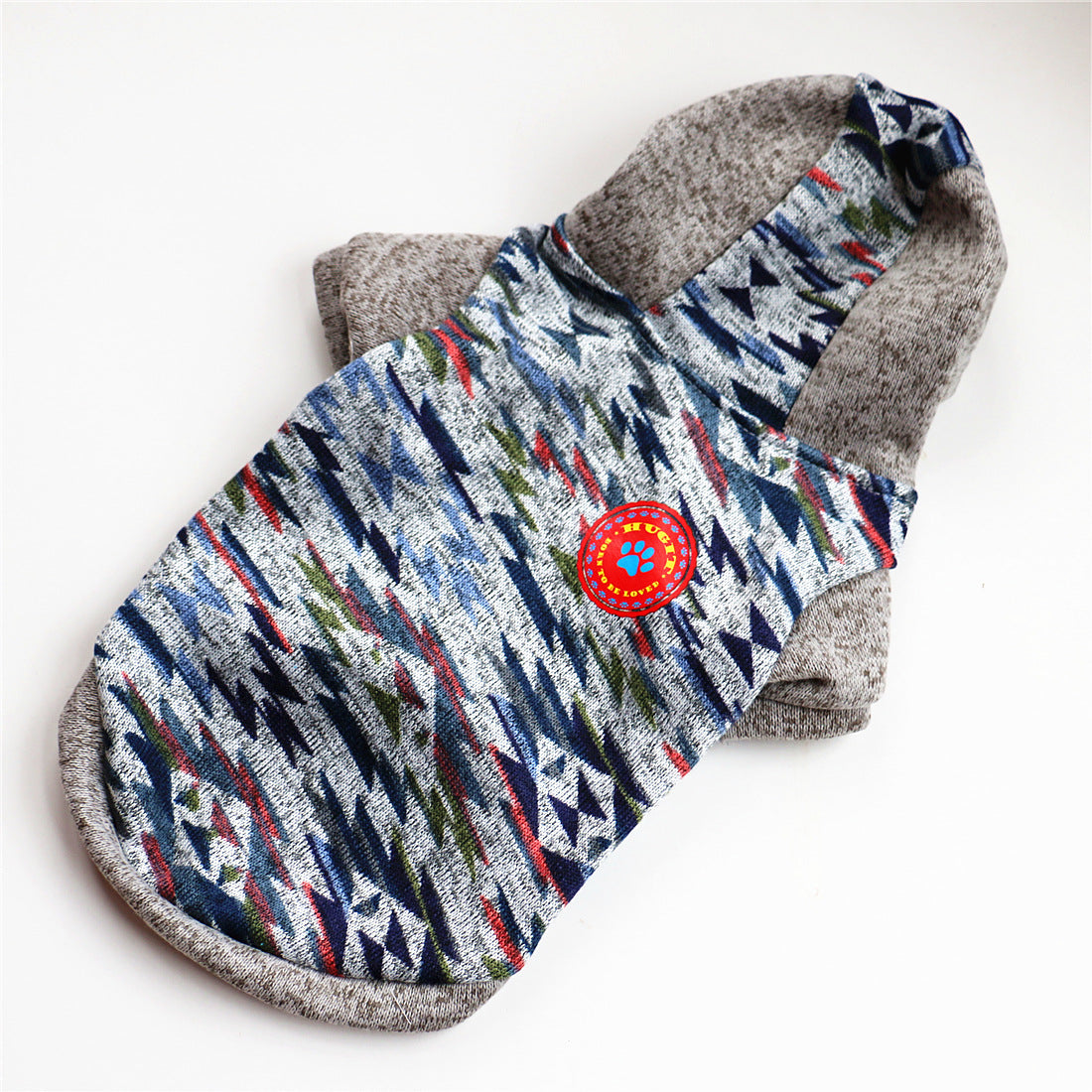 KFX-9213885 Cozy Fleece Dog Sweater in Leopard Print and Curved Designs